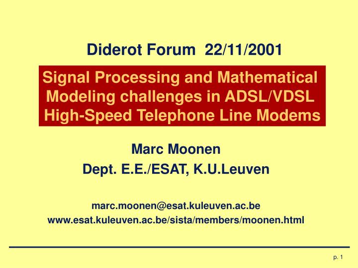 diderot forum 22 11 2001