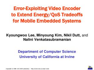 Error-Exploiting Video Encoder to Extend Energy/QoS Tradeoffs for Mobile Embedded Systems