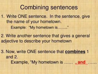 Combining sentences
