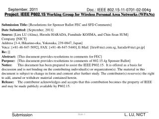 Project: IEEE P802.15 Working Group for Wireless Personal Area Networks (WPANs)