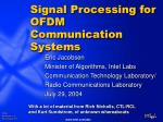 Signal Processing for OFDM Communication Systems - slide 1