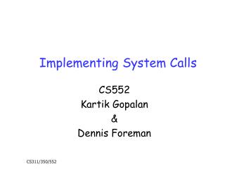 Implementing System Calls