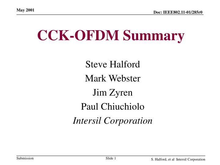 cck ofdm summary