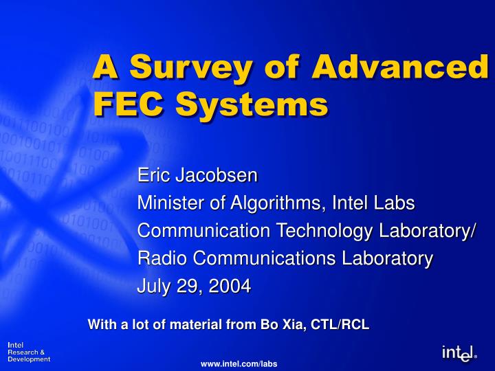 a survey of advanced fec systems