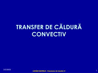 transfer de c ldur convec tiv