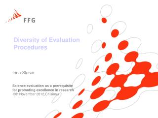 Irina Slosar Science evaluation as a prerequisite for promoting excellence in research