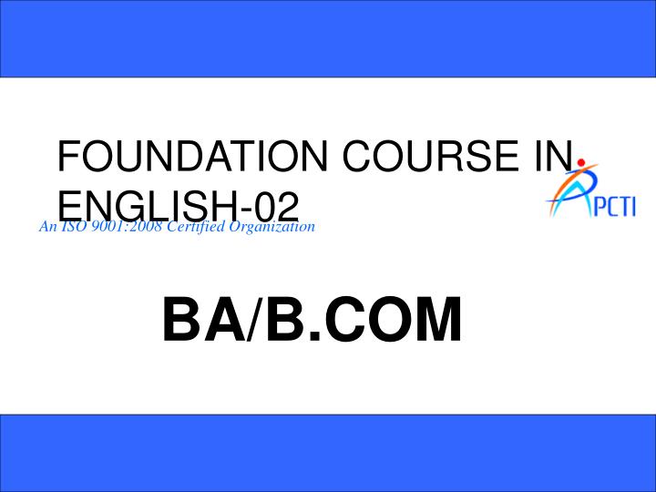foundation course in english 02