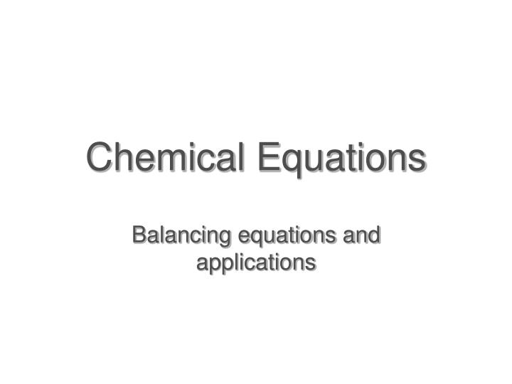 chemical equations