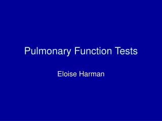 Pulmonary Function Tests