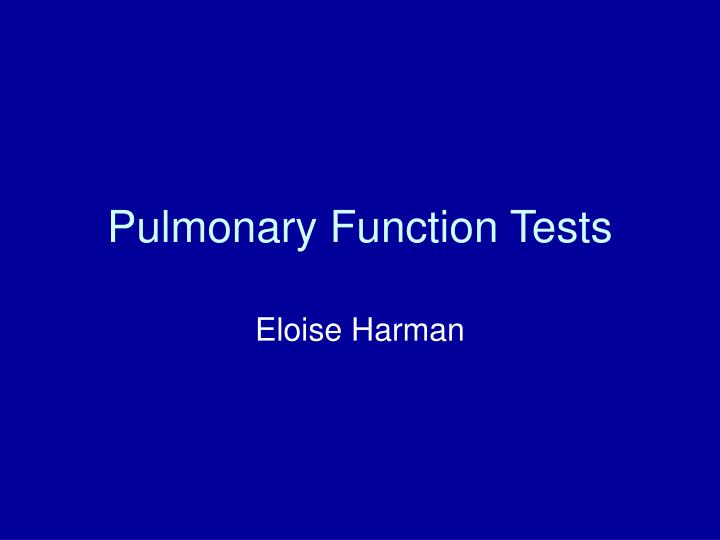 pulmonary function tests