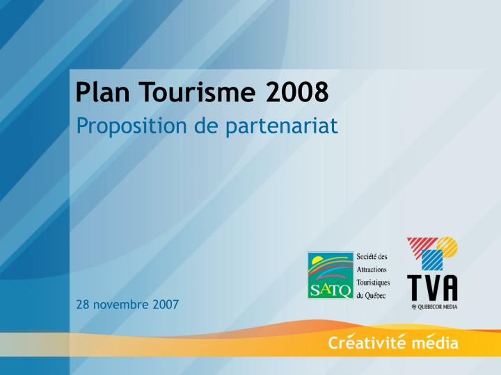 plan tourisme 2008