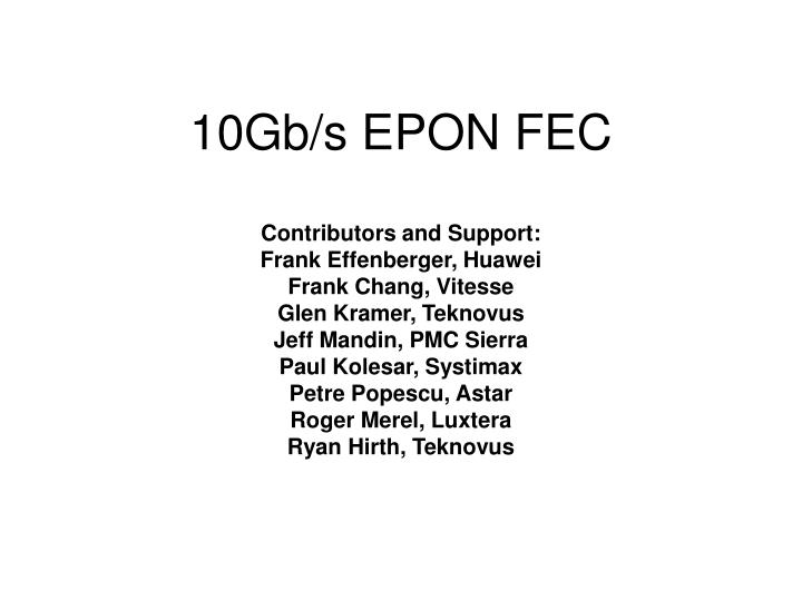 10gb s epon fec