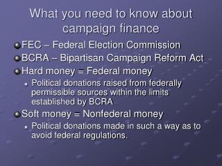 What you need to know about campaign finance