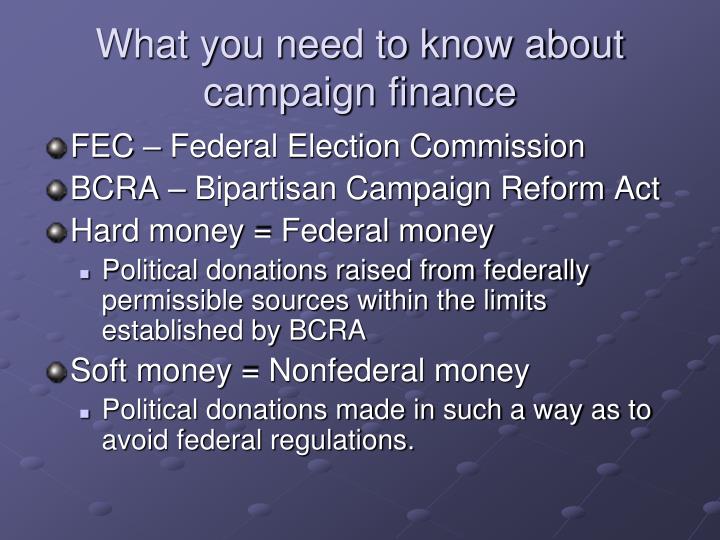 what you need to know about campaign finance