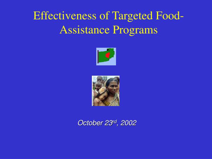 effectiveness of targeted food assistance programs