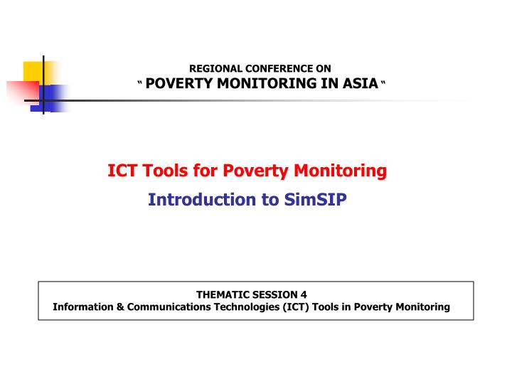 ict tools for poverty monitoring introduction to simsip