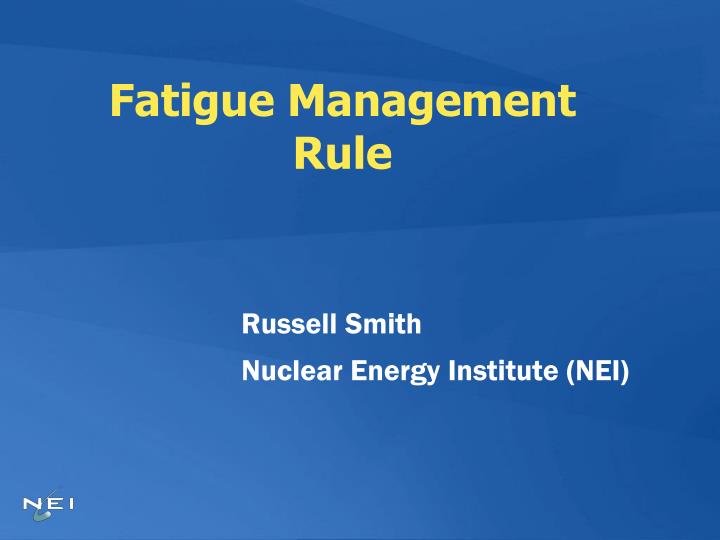 fatigue management rule