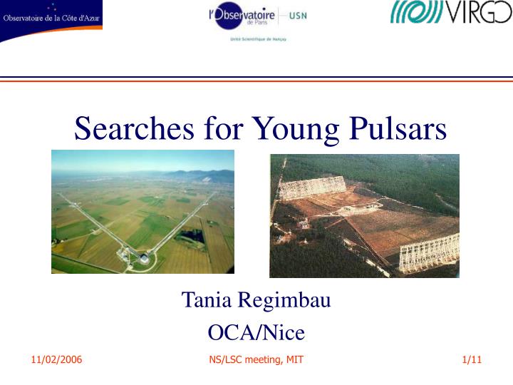 searches for young pulsars