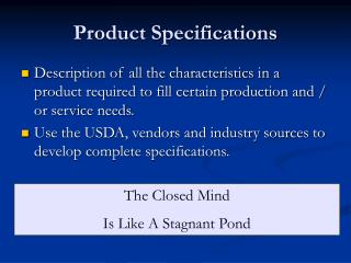 Product Specifications