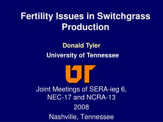 Fertility Issues in Switchgrass Production