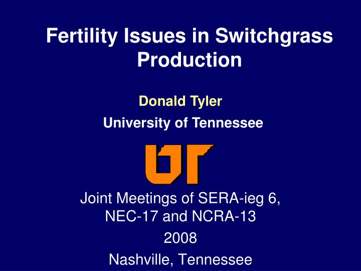 fertility issues in switchgrass production