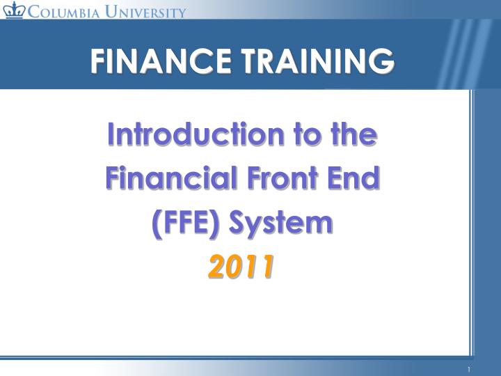 finance training
