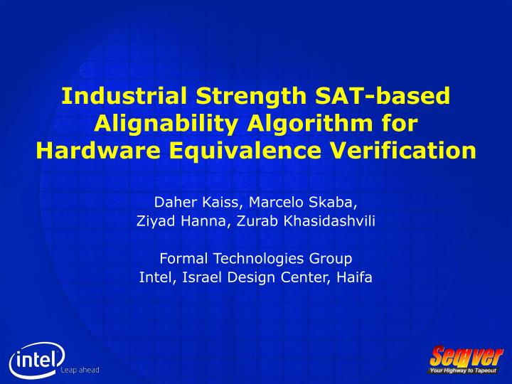 industrial strength sat based alignability algorithm for hardware equivalence verification