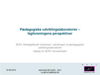 p dagogiske udviklingslaboratorier fagforeningens perspektiver