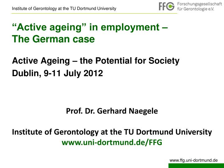 active ageing in employment the german case