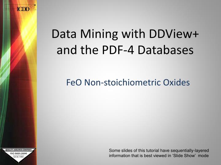 data mining with ddview and the pdf 4 databases