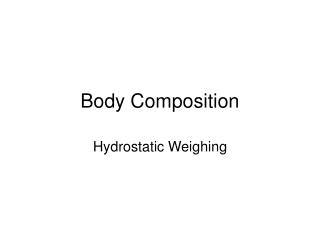 Body Composition