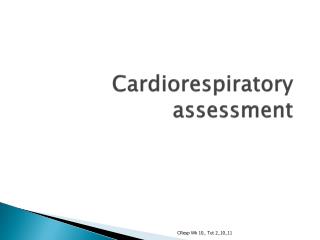 Cardiorespiratory assessment