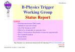 B-Physics Trigger Working Group Status Report - slide 1