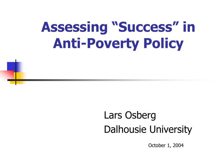 assessing success in anti poverty policy