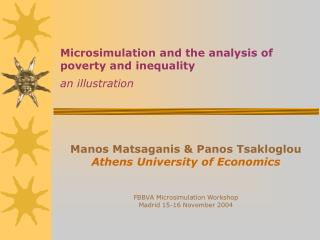 Microsimulation and the analysis of poverty and inequality an illustration