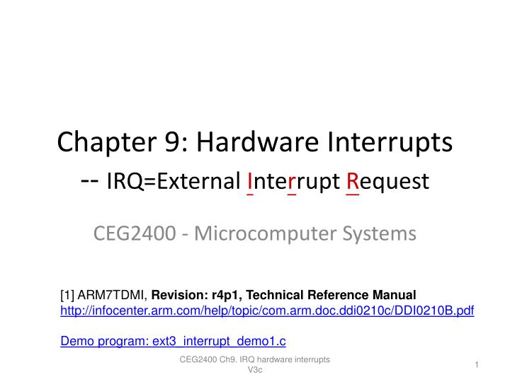 chapter 9 hardware interrupts irq external i nte r rupt r equest