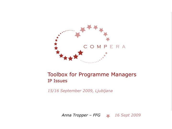 toolbox for programme managers ip issues