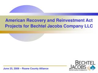 American Recovery and Reinvestment Act Projects for Bechtel Jacobs Company LLC