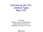 Introducing the STL: Common Types Basic I/O - slide 1