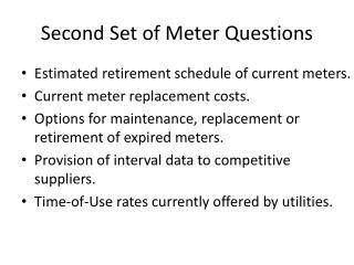 Second Set of Meter Questions