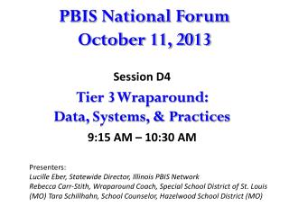 PBIS National Forum October 11, 2013