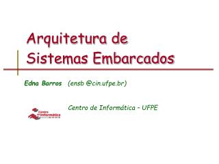 arquitetura de sistemas embarcados