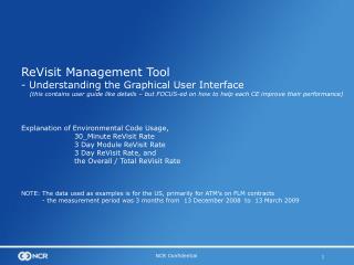 Explanation of Environmental Code Usage, 	30_Minute ReVisit Rate 	3 Day Module ReVisit Rate