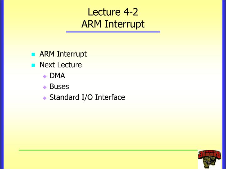 lecture 4 2 arm interrupt