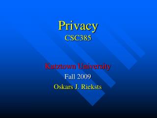 Privacy CSC385