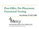 Post-Offer, Pre-Placement Functional Testing - slide 1