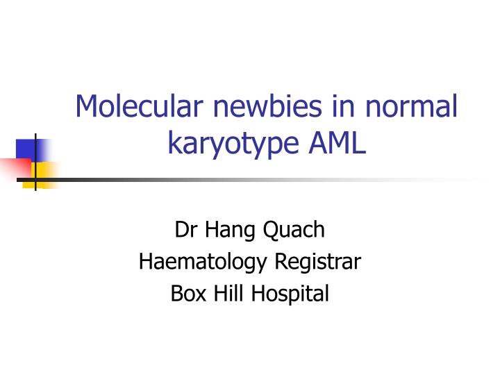 molecular newbies in normal karyotype aml