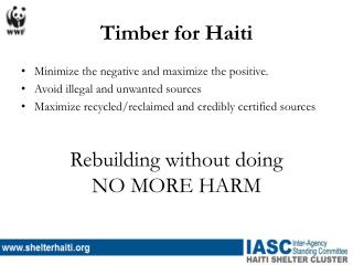 Timber for Haiti