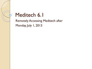 Meditech 6.1