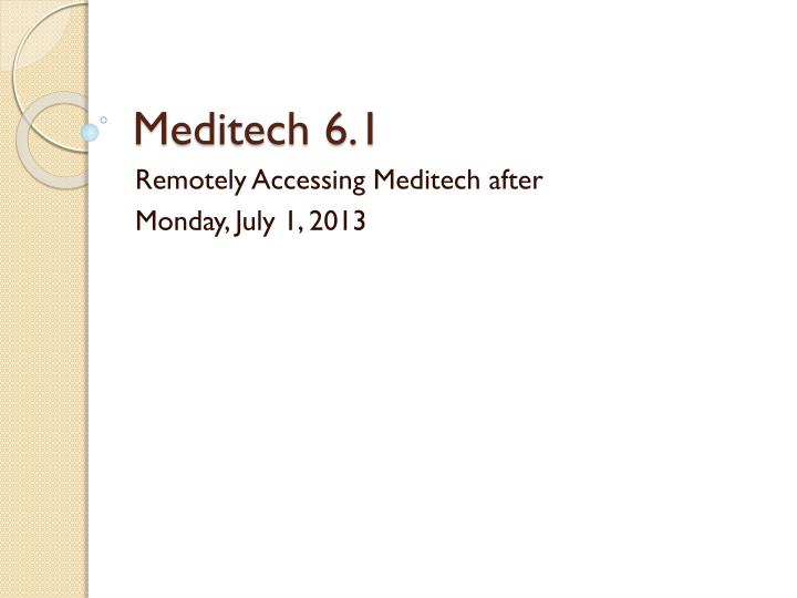 meditech 6 1